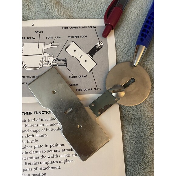 Vtg SINGER Buttonholer Automatic Buttonhole Stitch Attachment 4561 w/ Box & Book - Picture 12 of 12